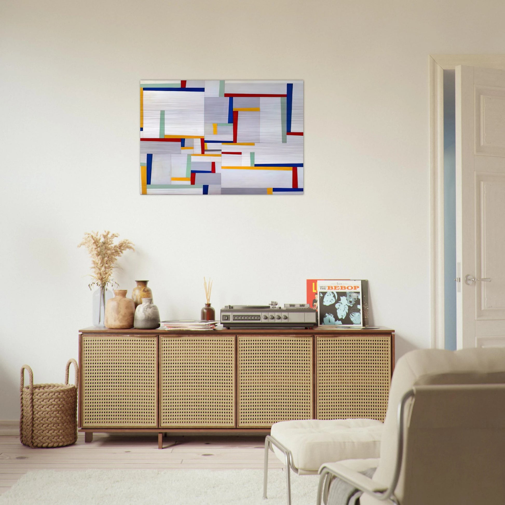 Relational Painting #9 - 1946 - Fritz Glarner Brushed Aluminum Print - 70x100 cm / 28x40 inches | Fritz Glarner Aluminum Print | Fritz Glarner Prints