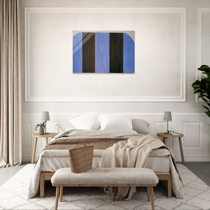 BLUE BLACK FIVE PANEL ZONE PAINTING 1998 - Robert Mangold Acrylic Print - 70x100 cm / 28x40″ inches | Robert Mangold Wall Art | Robert Mangold Prints