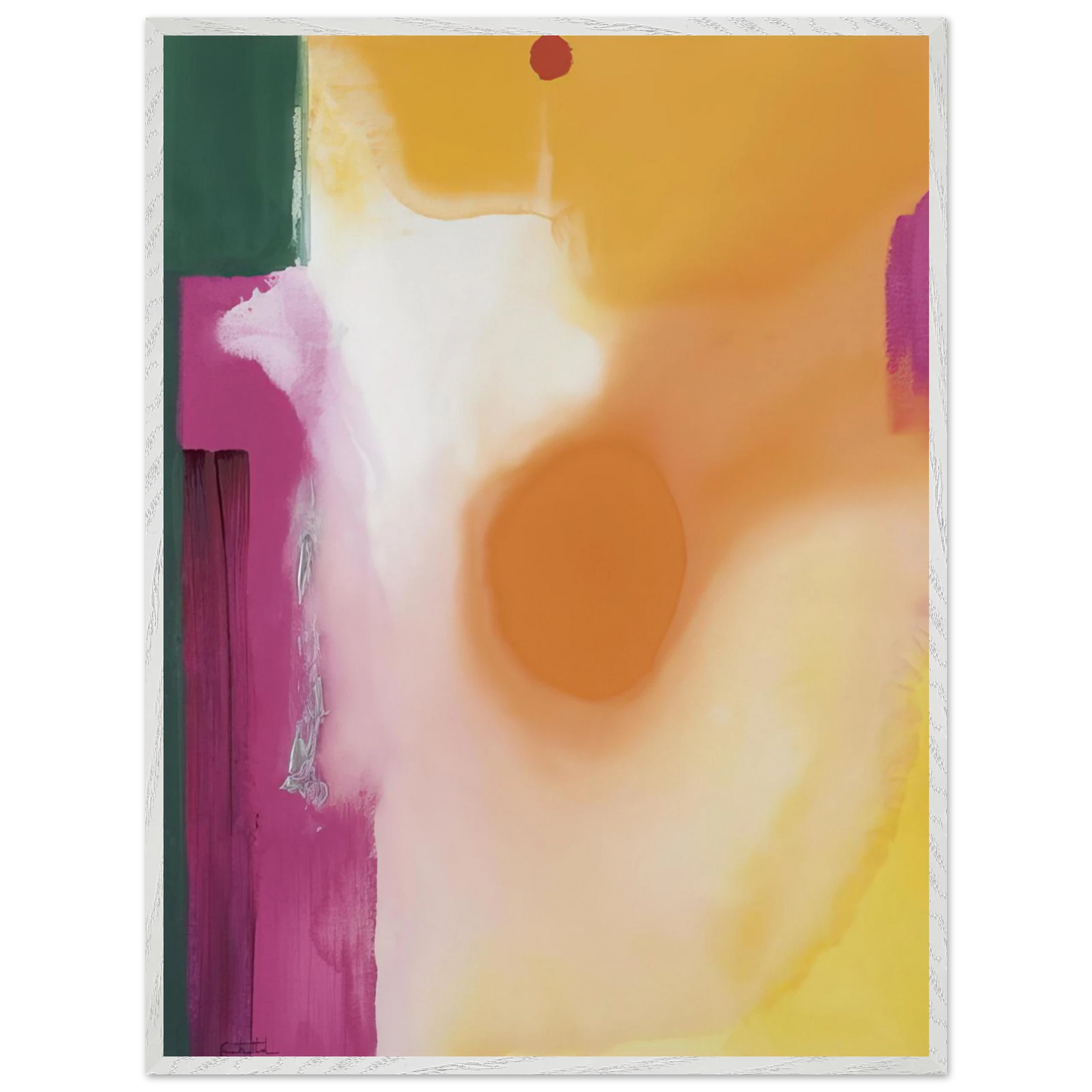 Helen Frankenthaler - Bullseye - 1989 Wall art - 15x20 cm / 6x8 inches - Premium Wooden Framed Poster With Fine Art Paper-canvas - White frame