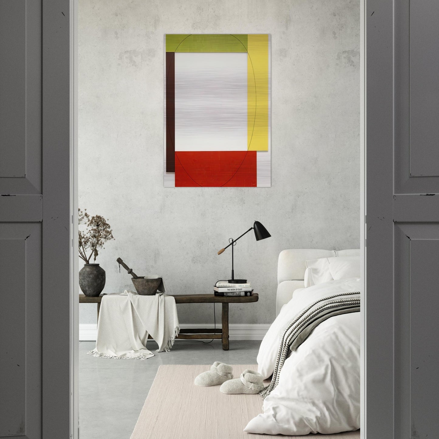 FOUR COLOR FRAME PAINTING 5 PARASOL UNIT 1984 - Robert Mangold Brushed Aluminum Print - 70x100 cm / 28x40 inches | Robert Mangold Aluminum Print | Robert Mangold Prints