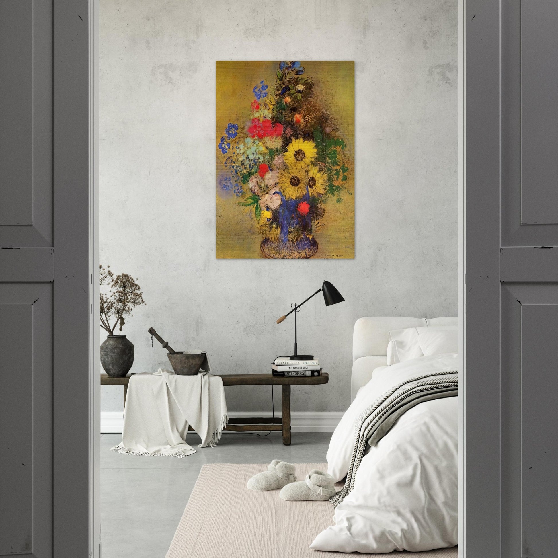 VASE OF FLOWERS 12 - Odilon Redon Brushed Aluminum Print - 70x100 cm / 28x40 inches | Odilon Redon Aluminum Print | Odilon Redon Prints