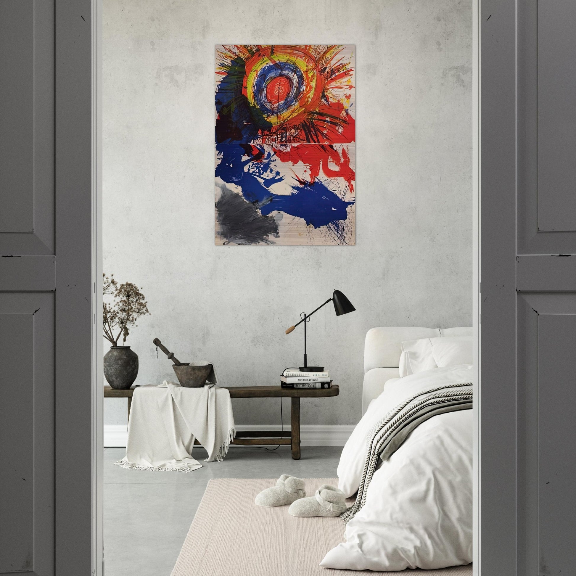 Composition - 1957 - Walasse Ting Brushed Aluminum Print - 70x100 cm / 28x40 inches | Walasse Ting Aluminum Print | Walasse Ting Prints