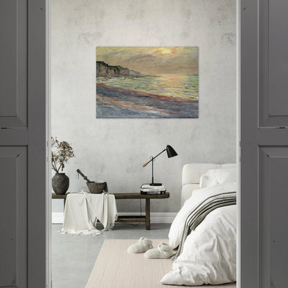 Pourville, Sunset - claude monet Brushed Aluminum Print - 70x100 cm / 28x40 inches | claude monet Aluminum Print | claude monet Prints