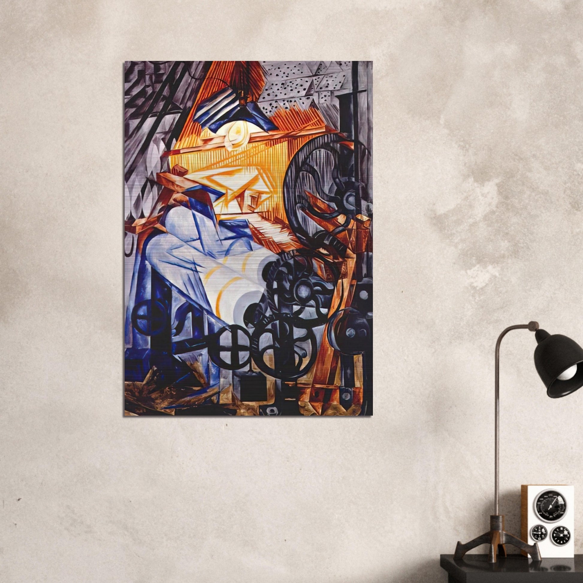 The weaver loomwoman - 1913 - Natalia Goncharova Brushed Aluminum Print - 70x100 cm / 28x40 inches | Natalia Goncharova Aluminum Print | Natalia Goncharova Prints