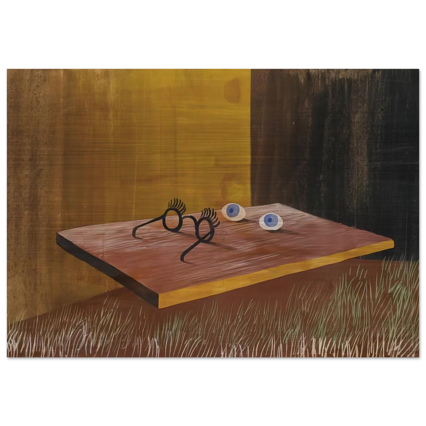 EYES ON THE TABLE 1938 - Remedios Varo Brushed Aluminum Print - 70x100 cm / 28x40 inches | Remedios Varo Aluminum Print | Remedios Varo Prints