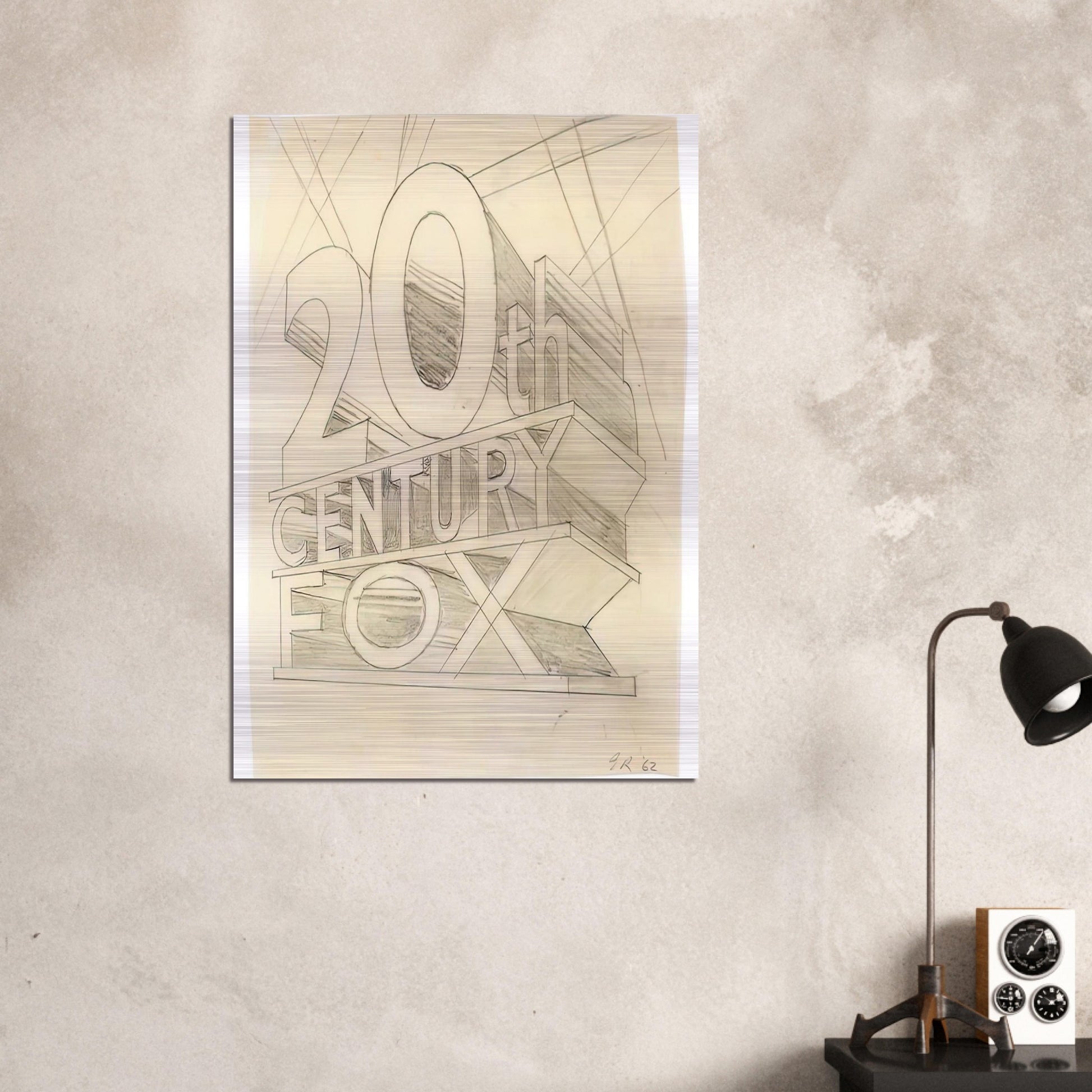 TRADEMARK STUDY 3 1962 - Edward Ruscha Brushed Aluminum Print - 70x100 cm / 28x40 inches | Edward Ruscha Aluminum Print | Edward Ruscha Prints