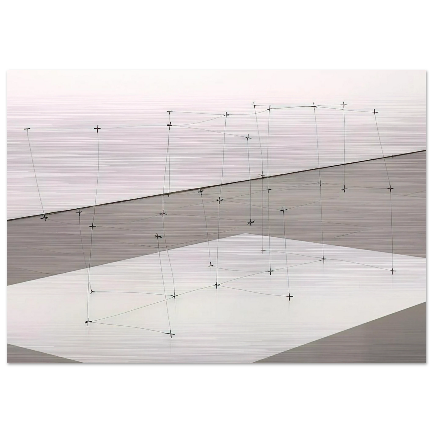 Reticulárea cuadrada horizontal 7110 - 1971 - Gego Brushed Aluminum Print - 70x100 cm / 28x40 inches | Gego Aluminum Print | Gego Prints