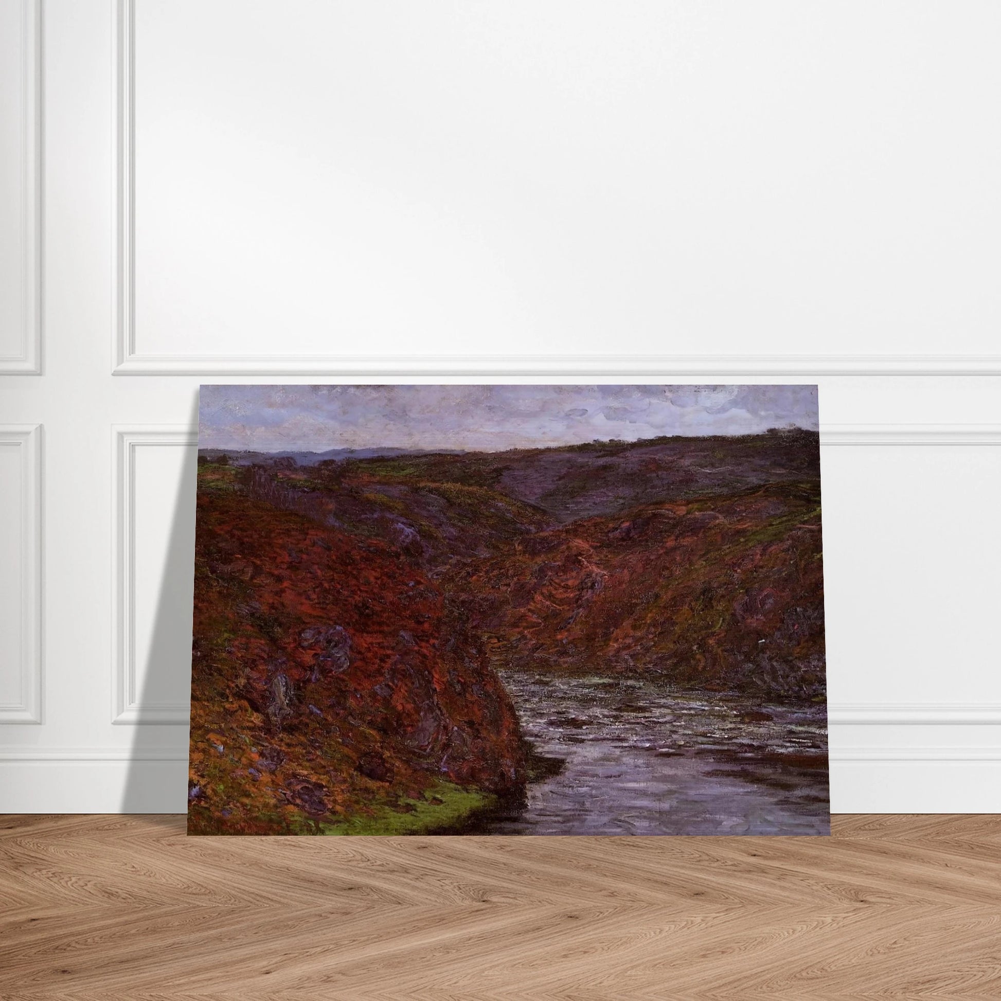 Valley of the Creuse, Grey Sky - claude monet Brushed Aluminum Print - 70x100 cm / 28x40 inches | claude monet Aluminum Print | claude monet Prints