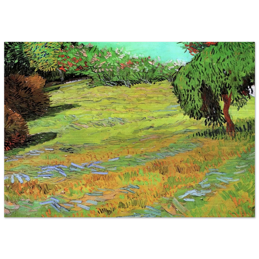 Sunny Lawn in a Public Park - Vincent van Gogh Brushed Aluminum Print - 70x100 cm / 28x40 inches | Vincent van Gogh Aluminum Print | Vincent van Gogh Prints