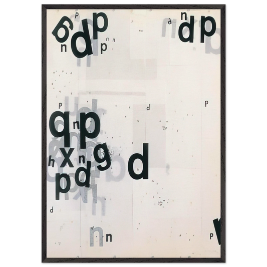 Untitled From the series Graphic Objects - 1973 - Mira Schendel 70x100 cm / 28x40 inches Framed Art Print – Black Wooden Frame