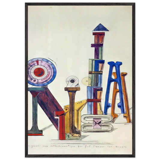 La Grande Roue Orthochromatique - Max Ernst 70x100 cm / 28x40 inches Framed Art Print – Black Wooden Frame