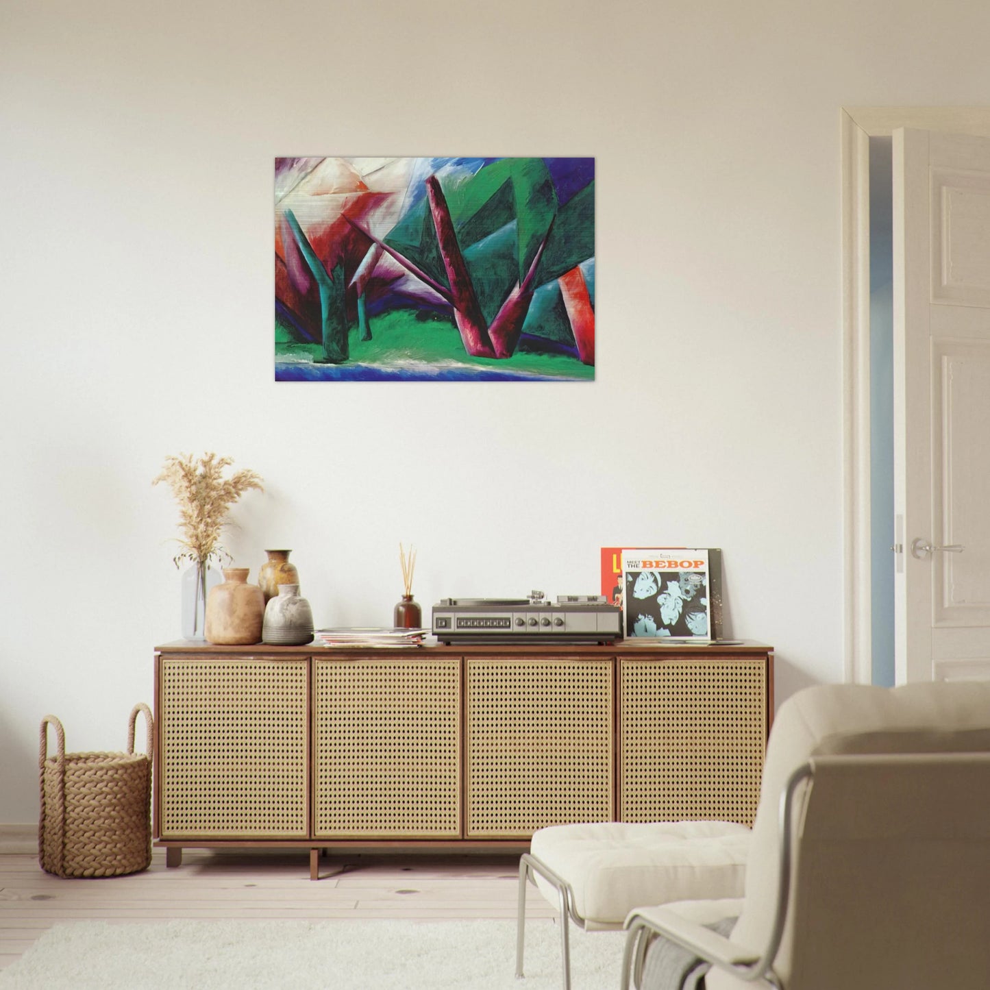 Forest Red-green - 1914 - Natalia Goncharova Brushed Aluminum Print - 70x100 cm / 28x40 inches | Natalia Goncharova Aluminum Print | Natalia Goncharova Prints
