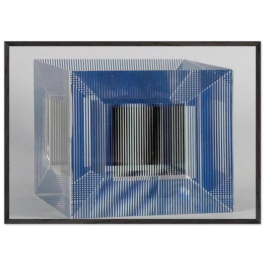 CUBE WITH AMBIGOUS SPACE 1981 - Jesus Rafael Soto 70x100 cm / 28x40 inches Framed Art Print – Black Wooden Frame