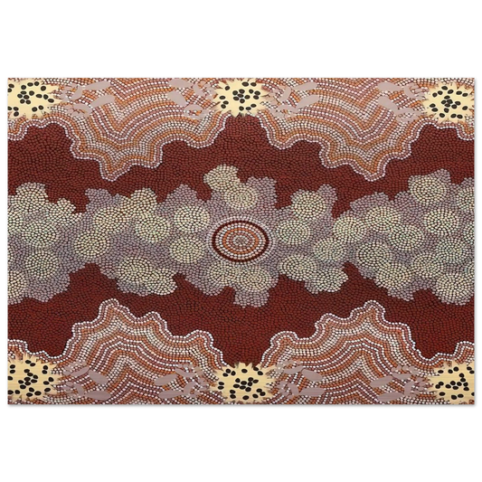 Malaka Honey Ant Dreaming - 1992 - Clifford Possum Tjapaltjarri Brushed Aluminum Print - 70x100 cm / 28x40 inches | Clifford Possum Tjapaltjarri Aluminum Print | Clifford Possum Tjapaltjarri Prints