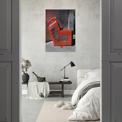 VANDALISED PHONE BOX 2005 - Banksy Brushed Aluminum Print - 70x100 cm / 28x40 inches | Banksy Aluminum Print | Banksy Prints