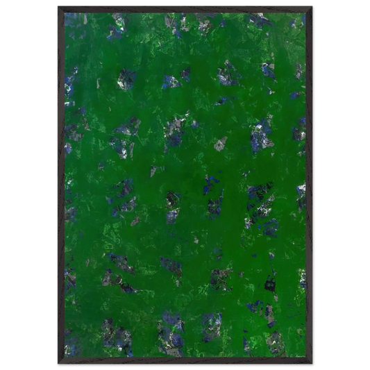 Green Buddha  L L261 SF-337 G 1157  - Sam Francis 70x100 cm / 28x40 inches Framed Art Print – Black Wooden Frame