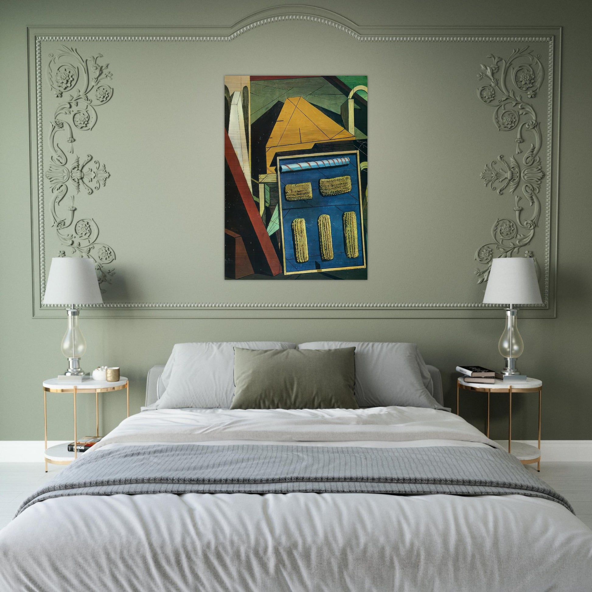 THE GENTLE AFTERNOON 1916 - Giorgio de Chirico Brushed Aluminum Print - 70x100 cm / 28x40 inches | Giorgio de Chirico Aluminum Print | Giorgio de Chirico Prints