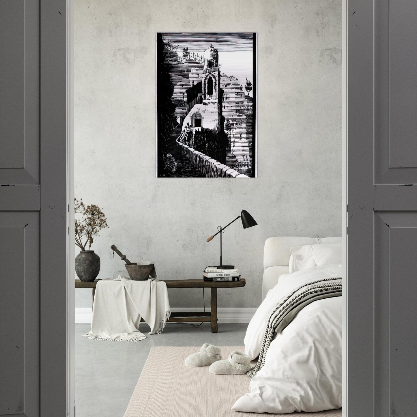 SAN GIOVANNI RAVELLO FEBRUARY 1932 1932 - MC Escher Brushed Aluminum Print - 70x100 cm / 28x40 inches | MC Escher Aluminum Print | MC Escher Prints
