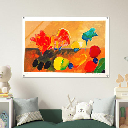 Flores e Frutas - 2003 - Aldemir Martins Acrylic Print - 70x100 cm / 28x40″ inches
