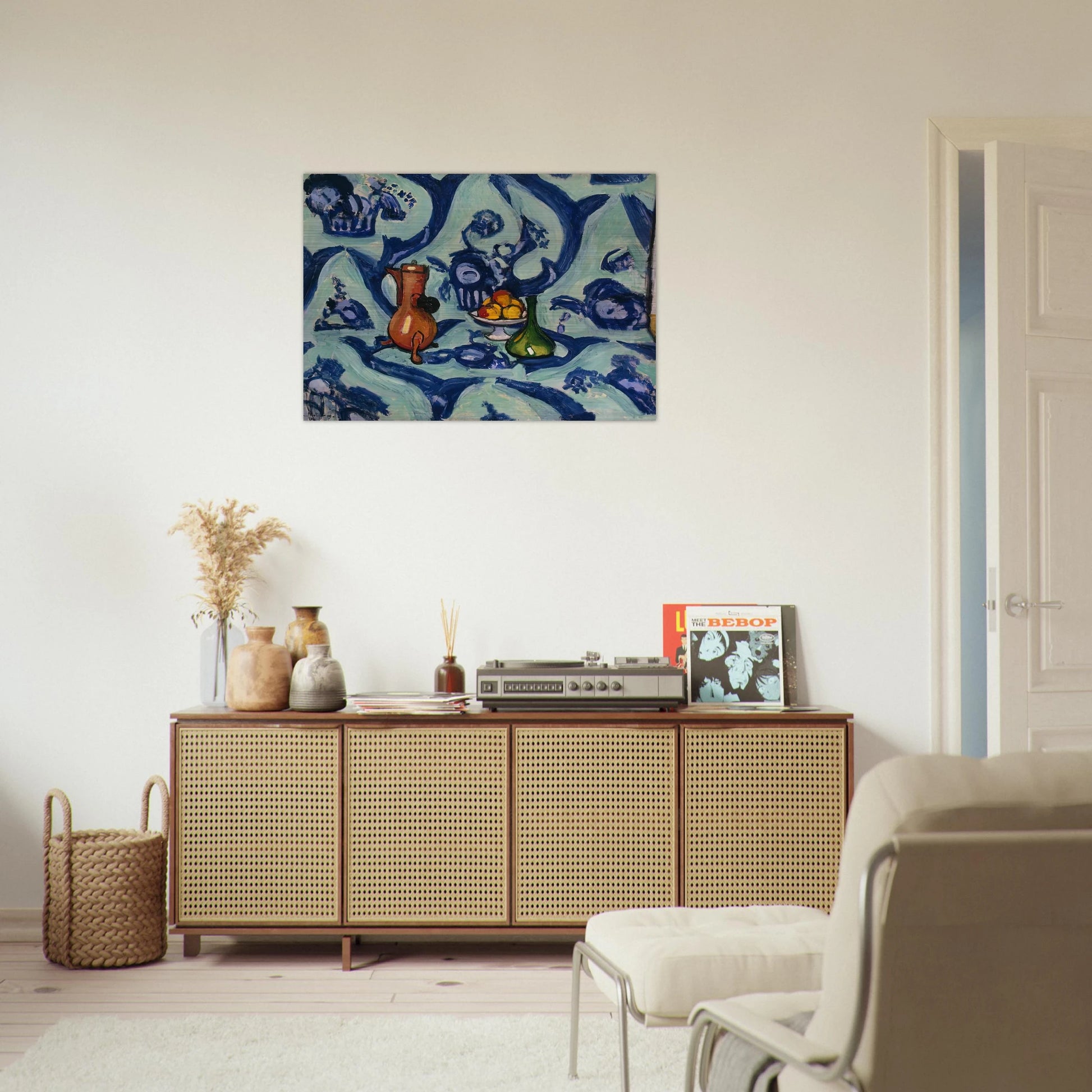 STILL LIFE WITH BLUE TABLECLOTH 1906 - Henri Matisse Brushed Aluminum Print - 70x100 cm / 28x40 inches | Henri Matisse Aluminum Print | Henri Matisse Prints