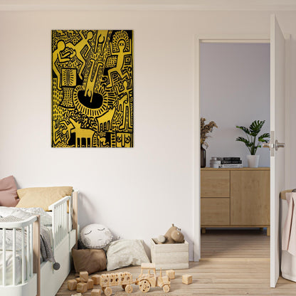 UNTITLED 1981 - Keith Haring Brushed Aluminum Print - 70x100 cm / 28x40 inches | Keith Haring Aluminum Print | Keith Haring Prints | Keith Haring Art For Sale