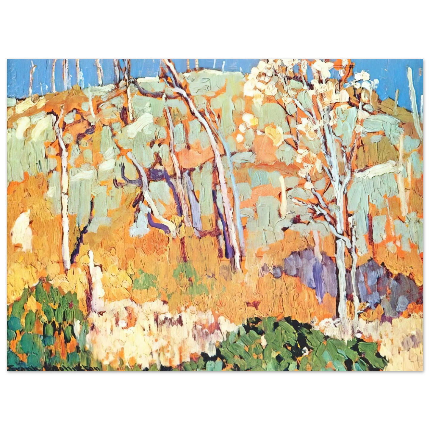 Frank Johnston - Patterned Hillside - 1918  75x100 cm / 30x40inches Fine Art Poster