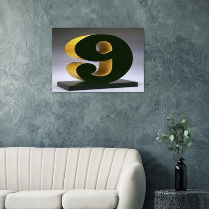 Nine - Robert Indiana Brushed Aluminum Print - 70x100 cm / 28x40 inches | Robert Indiana Aluminum Print | Robert Indiana Prints
