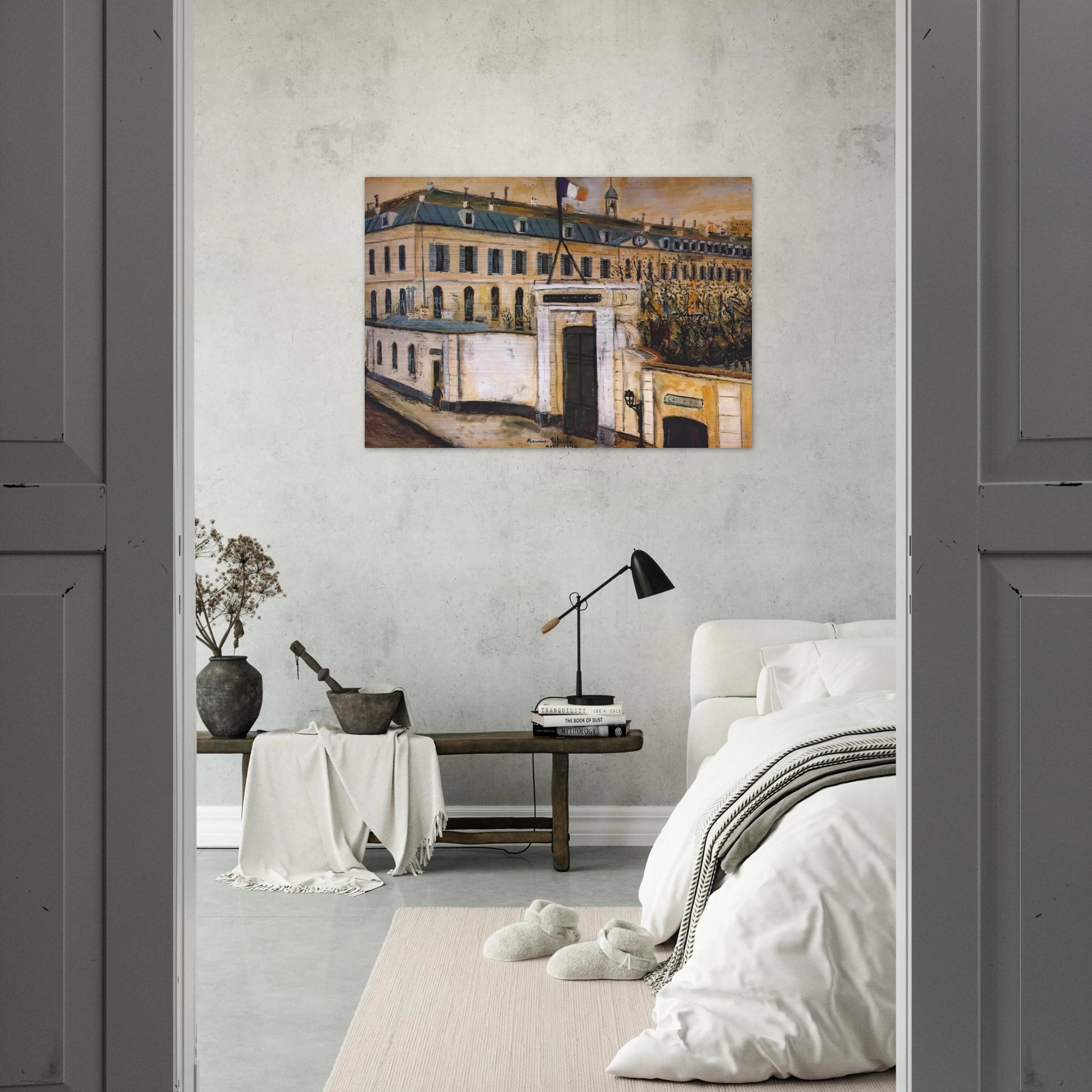 MILITARY HOSPITAL - Maurice Utrillo Brushed Aluminum Print - 70x100 cm / 28x40 inches | Maurice Utrillo Aluminum Print | Maurice Utrillo Prints
