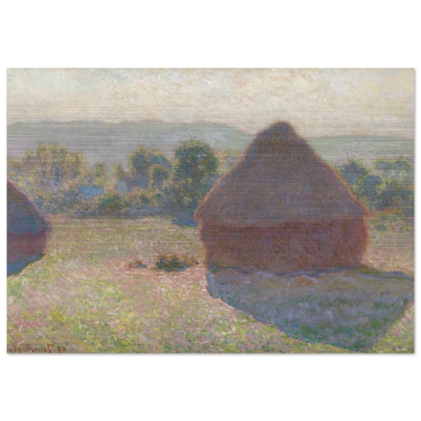 Haystacks, midday - claude monet Brushed Aluminum Print - 70x100 cm / 28x40 inches | claude monet Aluminum Print | claude monet Prints
