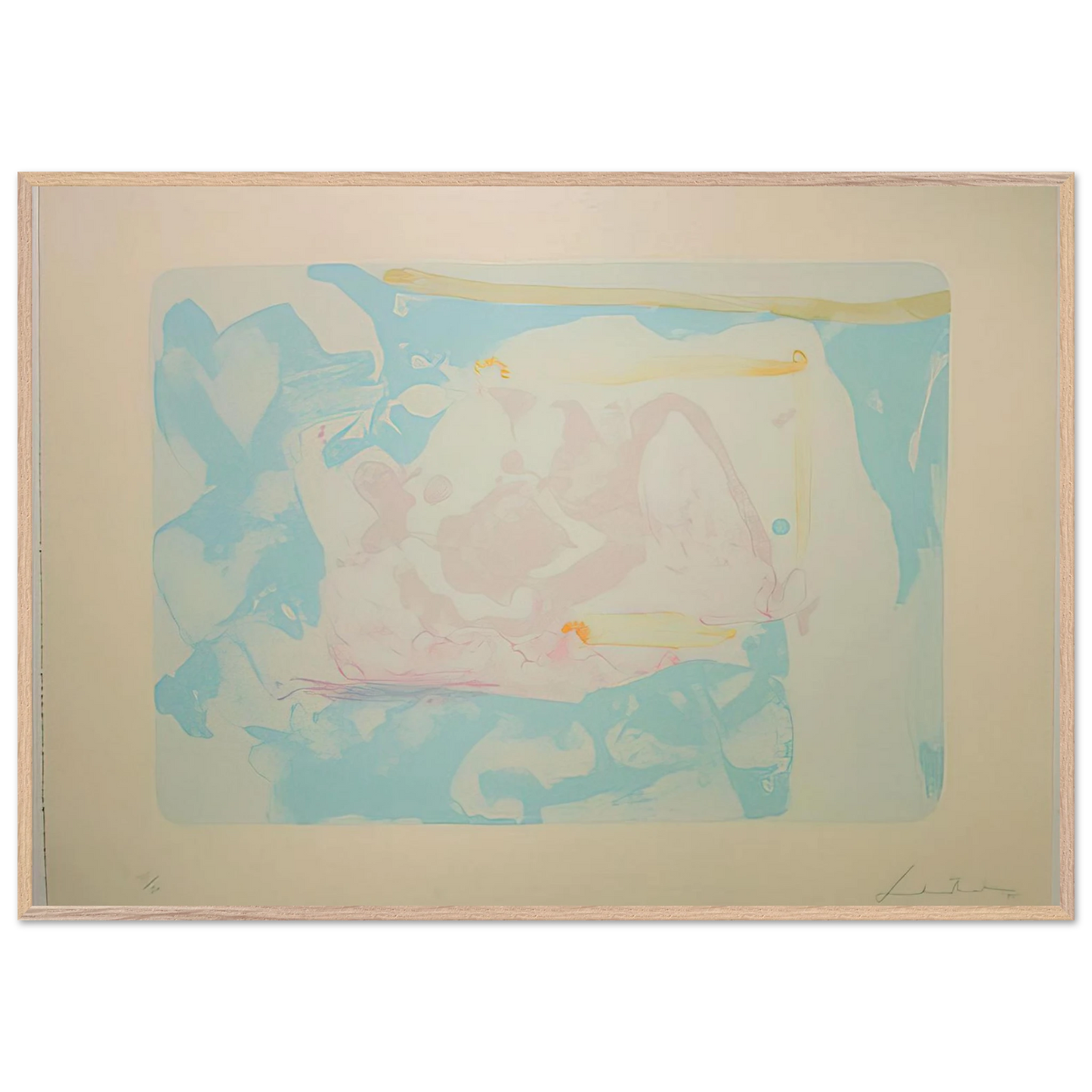 Helen Frankenthaler - Reflections III - 1995 Wall art - 60x80 cm / 24x32 inches - Premium Wooden Framed Poster With Fine Art Paper-canvas - Black frame
