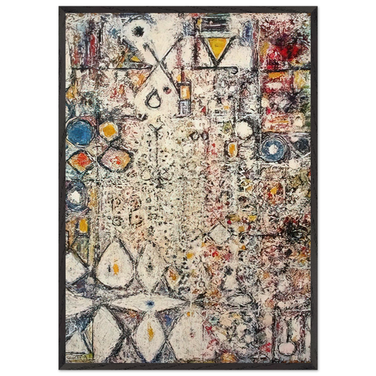 White Gothic 3 - 1957 - Richard Pousette-Dart 70x100 cm / 28x40 inches Framed Art Print – Black Wooden Frame