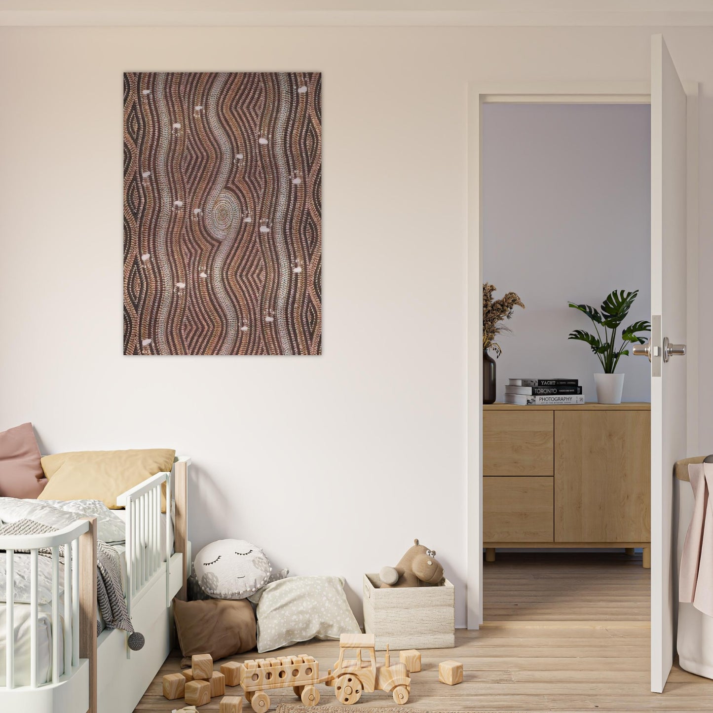 Possum Dreaming - 1985 - Clifford Possum Tjapaltjarri Brushed Aluminum Print - 70x100 cm / 28x40 inches | Clifford Possum Tjapaltjarri Aluminum Print | Clifford Possum Tjapaltjarri Prints