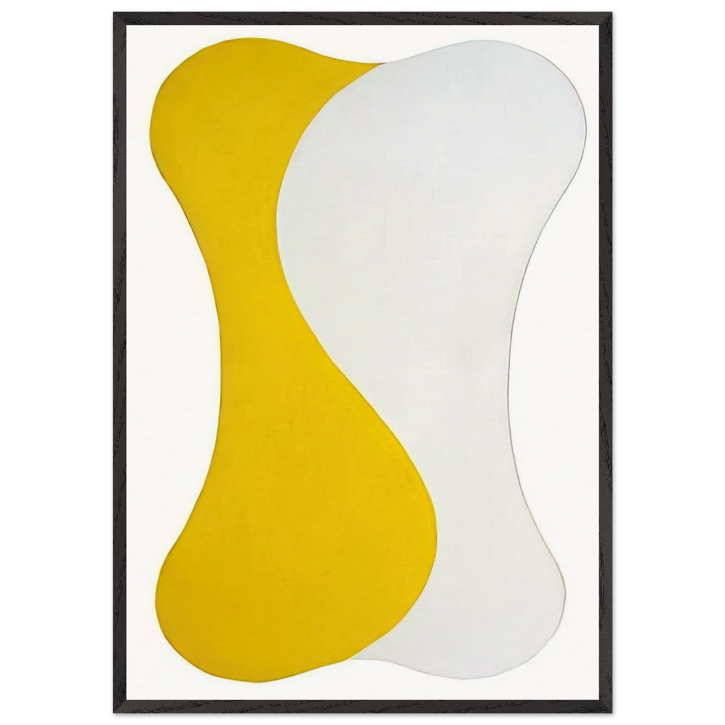 Yellow White Sun - 1959 - Leon Polk Smith 70x100 cm / 28x40 inches Framed Art Print – Black Wooden Frame