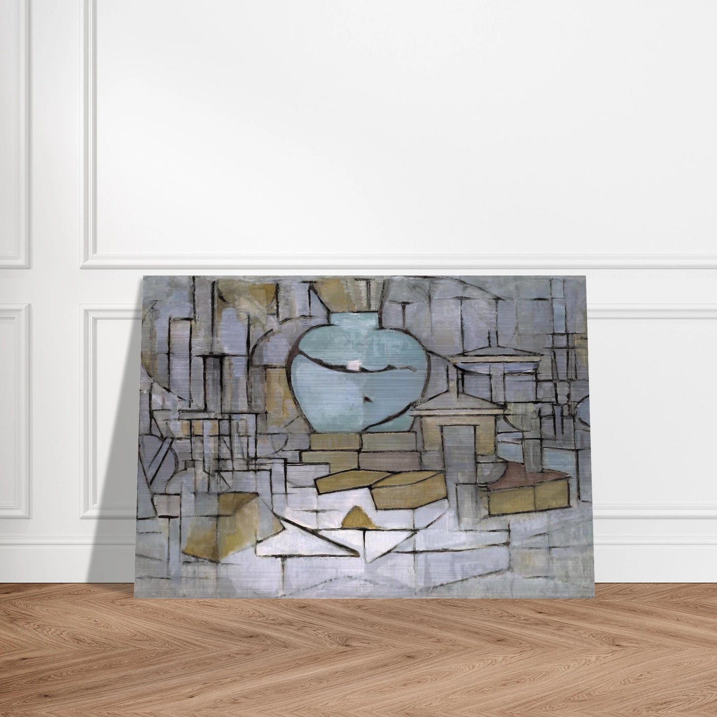 Still Life with Gingerpot 2 - Piet Mondrian Brushed Aluminum Print - 70x100 cm / 28x40 inches | Piet Mondrian Aluminum Print | Piet Mondrian Prints