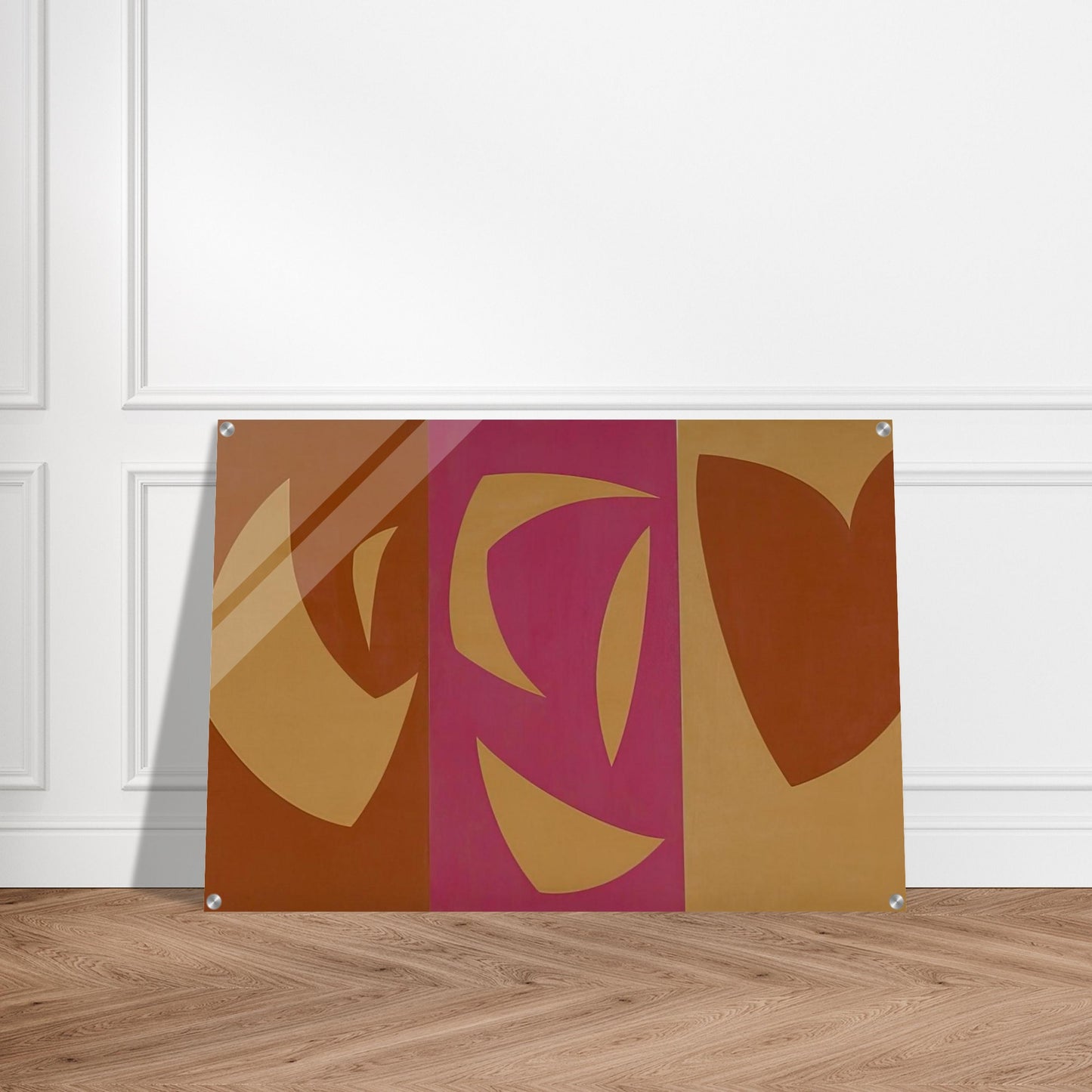 Triptyque ocre-violet-rouge - Fernand Leduc Acrylic Print - 70x100 cm / 28x40″ inches