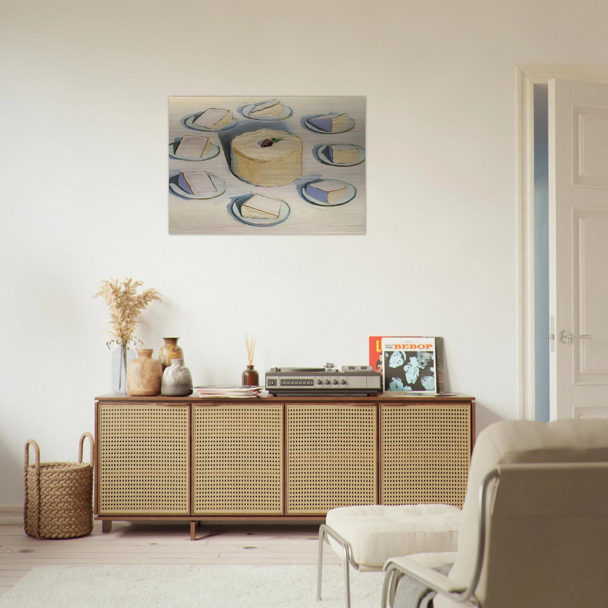 Around the Cake - 1962 - Wayne Thiebaud Brushed Aluminum Print - 70x100 cm / 28x40 inches | Wayne Thiebaud Aluminum Print | Wayne Thiebaud Prints