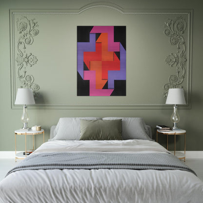 Tibacuy - 1969 - Omar Rayo Brushed Aluminum Print - 70x100 cm / 28x40 inches | Omar Rayo Aluminum Print | Omar Rayo Prints