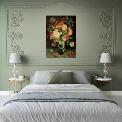 Vase with Carnations - Vincent van Gogh Brushed Aluminum Print - 70x100 cm / 28x40 inches | Vincent van Gogh Aluminum Print | Vincent van Gogh Prints