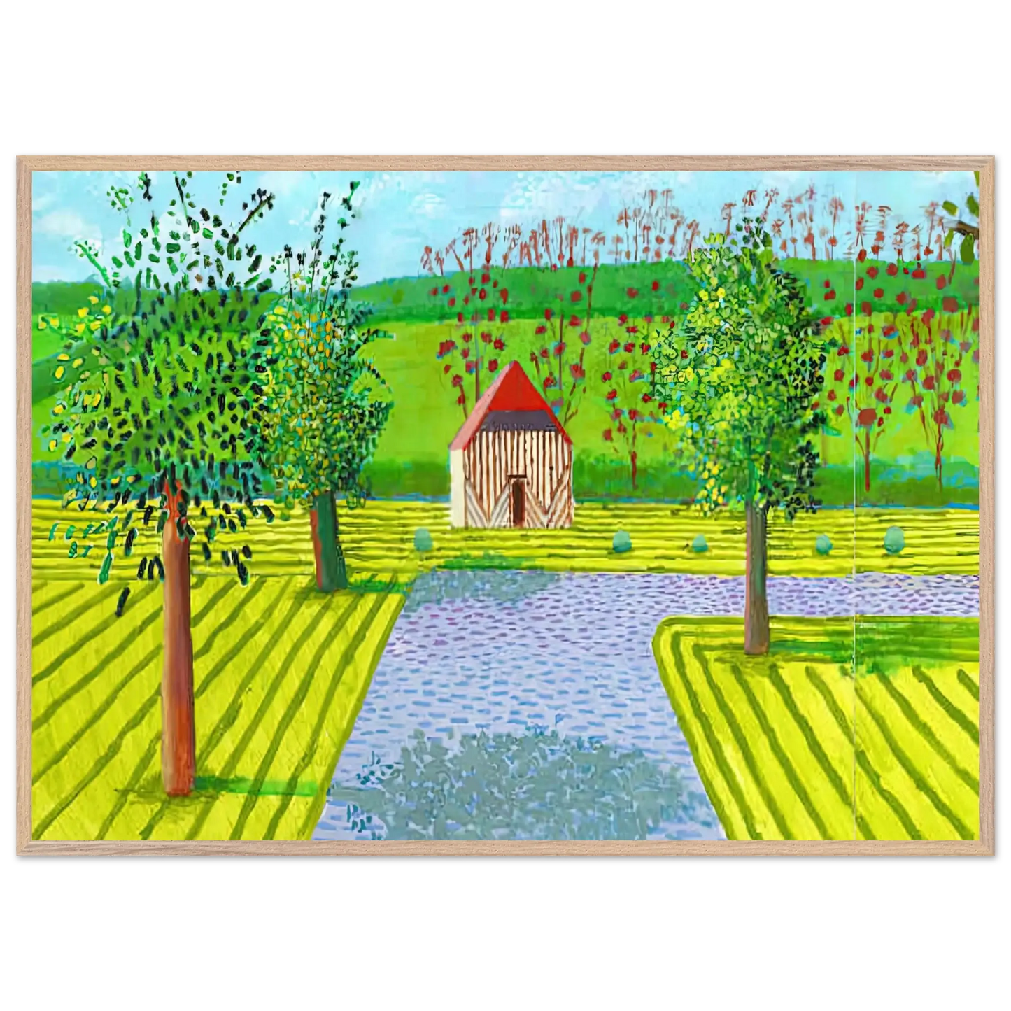 David Hockney - David Hockney Wall art - 20x25 cm / 8x10 Inches - Premium Wooden Framed Poster With Fine Art Paper - White frame