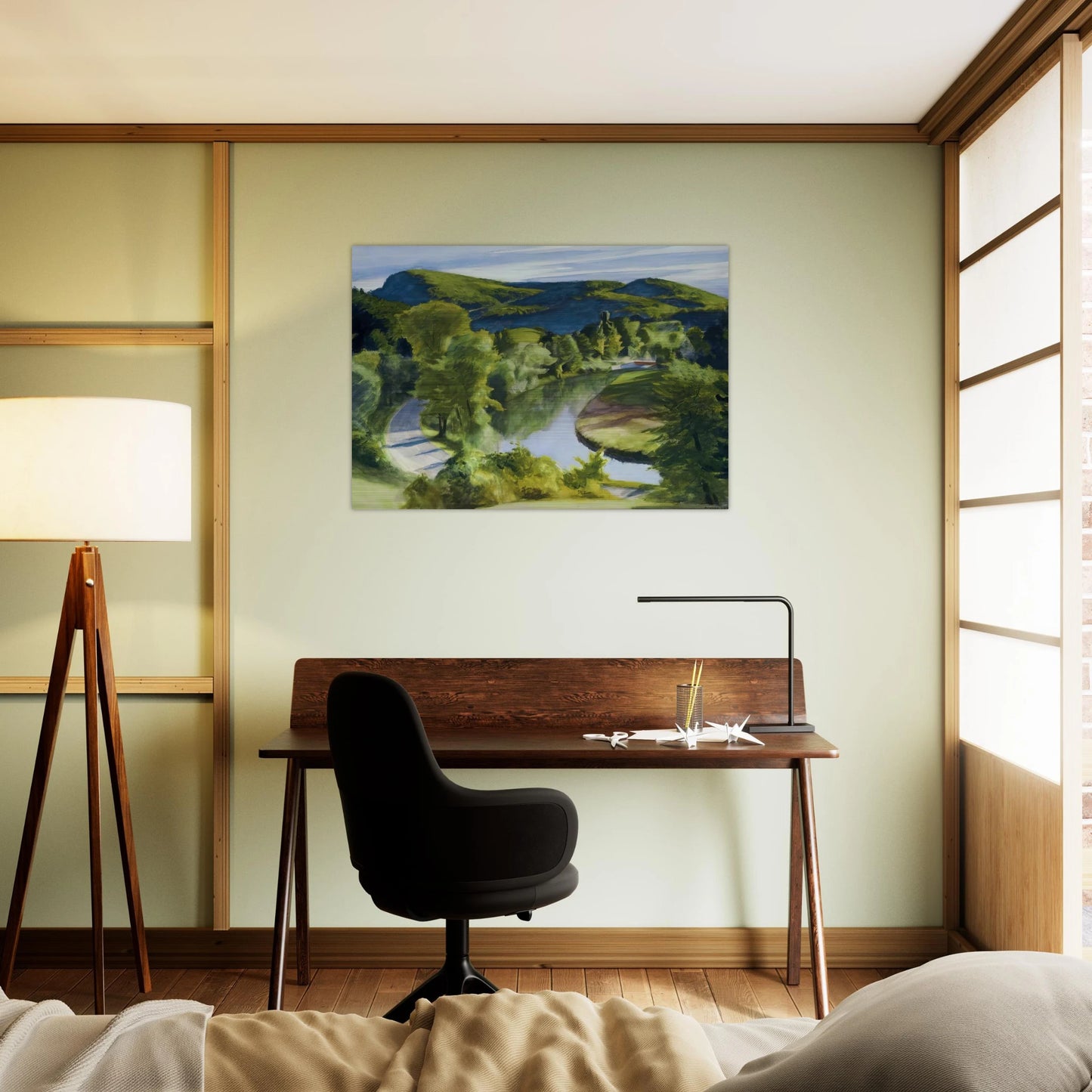 First Branch of the White River, Vermont - Edward Hopper Brushed Aluminum Print - 70x100 cm / 28x40 inches | Edward Hopper Aluminum Print | Edward Hopper Prints