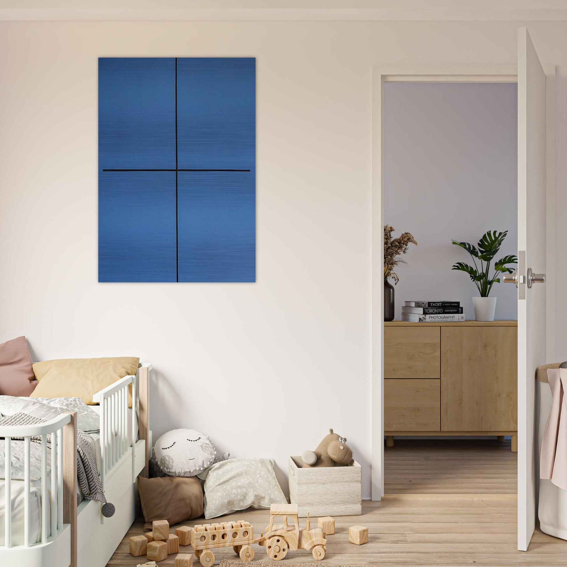 Event in Blue - 1994 - Leon Polk Smith Brushed Aluminum Print - 70x100 cm / 28x40 inches | Leon Polk Smith Aluminum Print | Leon Polk Smith Prints