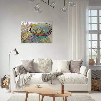 ORANGE PINK GREEN 2003 - Janet Fish Brushed Aluminum Print - 70x100 cm / 28x40 inches | Janet Fish Aluminum Print | Janet Fish Prints