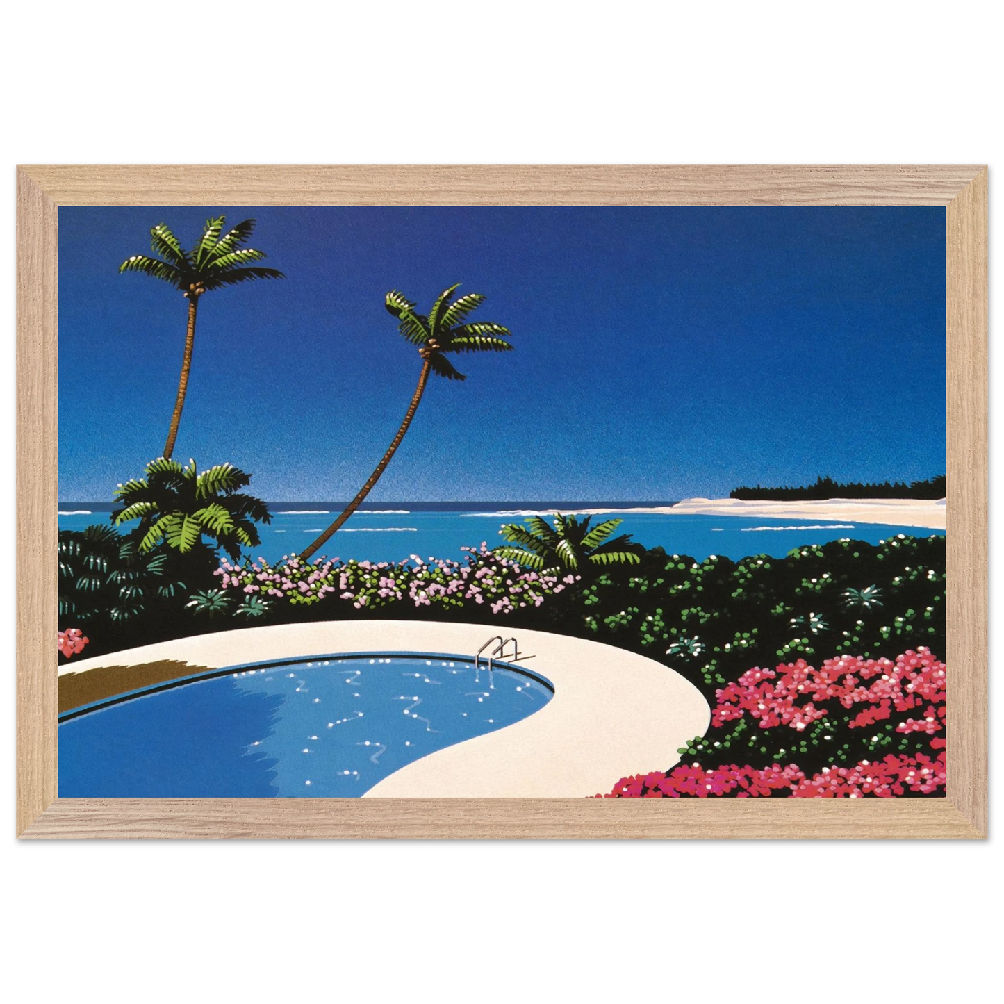 Hiroshi Nagai - Fall of Sound Wall Art - 30x40 cm / 12x16 inches - Premium Wooden Framed Poster With Fine Art Paper - Wood frame
