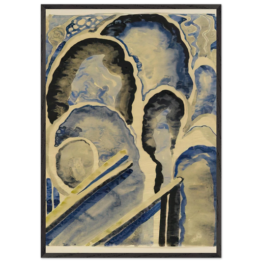 Blue-01 - Georgia OKeeffe 70x100 cm / 28x40 inches Framed Art Print – Black Wooden Frame