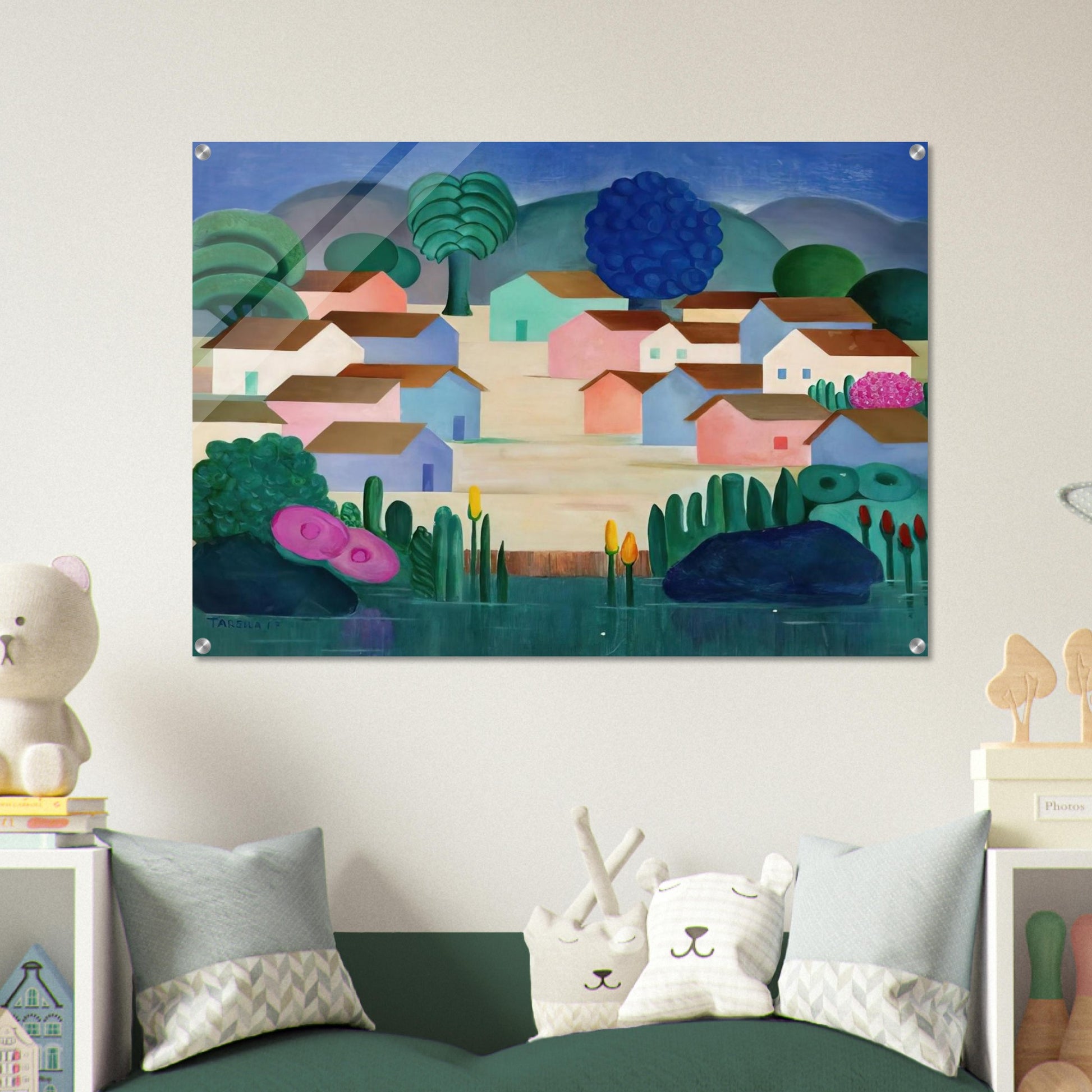Landscape with Sixteen Houses - Tarsila do Amaral Acrylic Print - 70x100 cm / 28x40″ inches