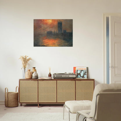Houses of Parliament, Sunset - claude monet Brushed Aluminum Print - 70x100 cm / 28x40 inches | claude monet Aluminum Print | claude monet Prints