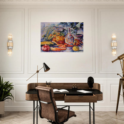 Still Life with Bottle of Wine - Henri-Edmond Cross Brushed Aluminum Print - 70x100 cm / 28x40 inches | Henri-Edmond Cross Aluminum Print | Henri-Edmond Cross Prints