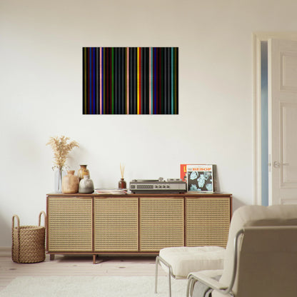 Black Grey Beat - 1964 - Gene Davis Brushed Aluminum Print - 70x100 cm / 28x40 inches | Gene Davis Aluminum Print | Gene Davis Prints
