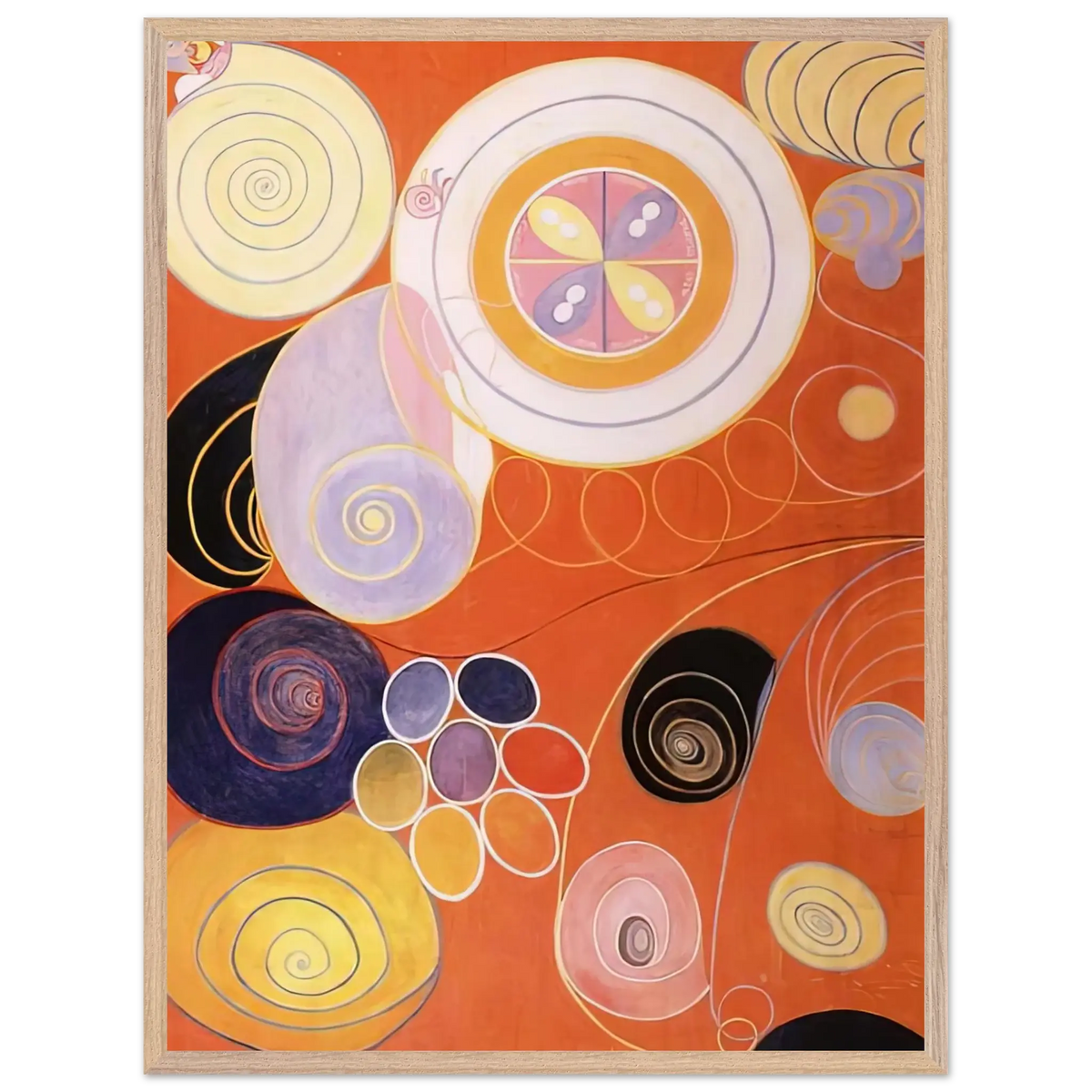 Hilma af Klint - THEY TENS MAINSTAY IV 1907 Wall art - 27x35 cm / 11x14 inches - Premium Wooden Framed Poster With Fine Art Paper - Black frame