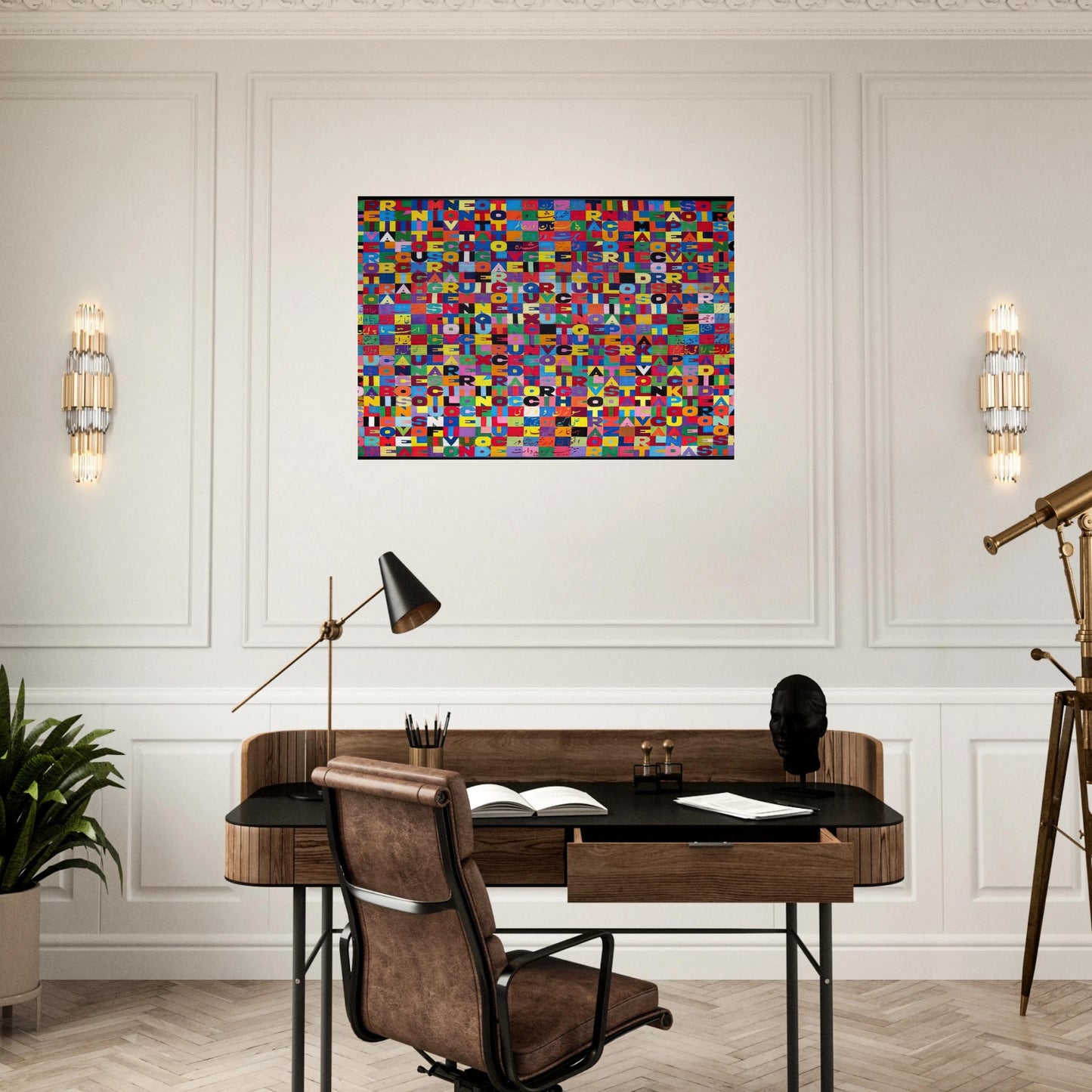 METTERE I VERBI ALL INFINITO MILLENOVECENTO OTTANTOTTO 1988 - Alighiero Boetti Brushed Aluminum Print - 70x100 cm / 28x40 inches | Alighiero Boetti Aluminum Print | Alighiero Boetti Prints